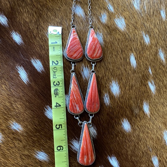 🛑SOLD🛑Gorgeous Sterling & Red Spiny Oyster necklace - Picture 4 of 4